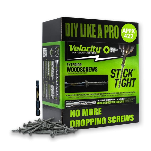 Tornillos para madera Phillips Velocity Exterior 2,5 cm #10 422 piezas