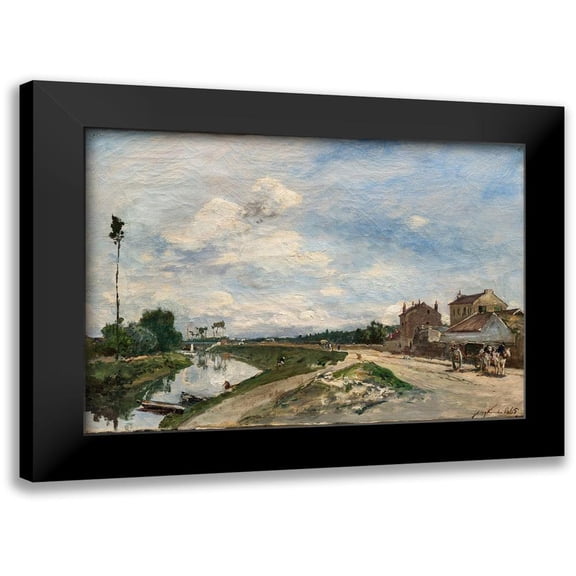 Jongkind, Johan Barthold 14x11 Black Modern Framed Museum Art Print Titled - The Seine at Bas-Meudon