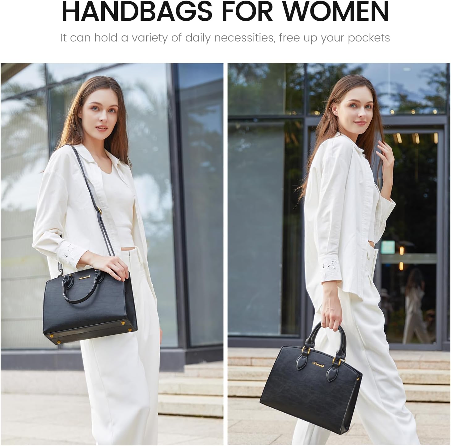LOVEVOOK Purses and Handbags for Women, Vintage Tote Shoulder Bag Trendy, PU Leather Satchel Bag, Medium Ladies Hand Bag