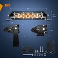 thumbnail image 2 of Barra de luces LED Nilight de 18 cm, 30 W, ámbar, spot, 2 piezas, 2 of 9