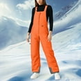 thumbnail image 2 of HCNTES Ladies Casual Snow Bibs Waterproof Insulated Overalls with Comfortable Design for Women Winter Outdoor Activities(D-Orange,M), 2 of 4