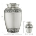 thumbnail image 5 of Reminded Set of 5 Floral Cremation Urns for Human Ashes - 1 Brass Adult + 4 Keepsake Token Size, Silver, 5 of 7