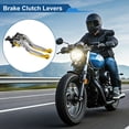 thumbnail image 2 of Palancas de freno y embrague cortas y largas únicas para Honda Rebel/CMX 500/300, palanca de freno ajustable de manillar de motocicleta de aleación de aluminio con mango de titanio y extremo dorado, 2 of 7
