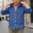 thumbnail image 6 of Shadoumai Boys Linen Shirt Cotton Quarter Button Up Summer Boho Hooded T-Shirt Teen Kids Solid Breathable Long Sleeve Beach Tops, 6 of 6