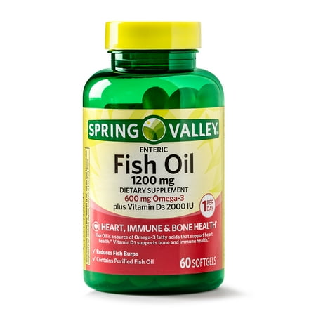 Spring Valley Enteric Fish Oil Omega 3 Plus Vitamin D3