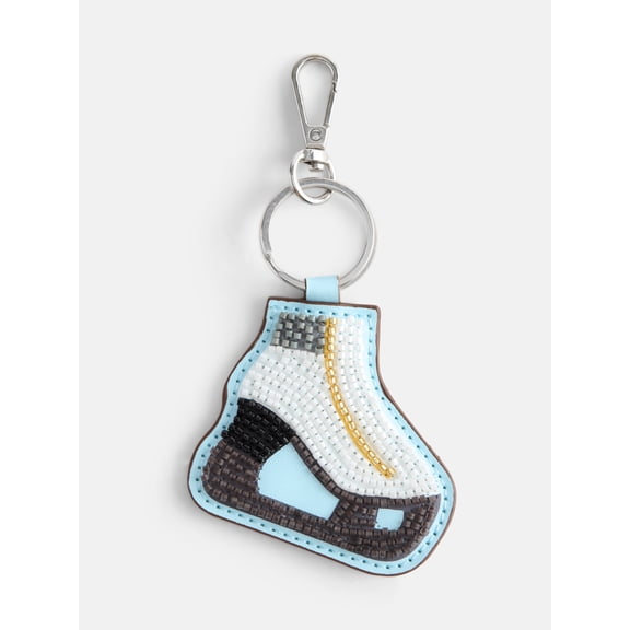 Free Assembly Women's Beaded Ice Skate Bag Charm, Blue