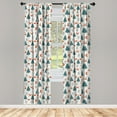 thumbnail image 3 of Ambesonne Fox Curtains, Snowy Winter Day in Forest, Pair of 28"x63", Teal Orange Black, 3 of 5