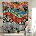 thumbnail image 4 of Boho Shower Curtain, Retro Indian Bohemian Colorful Wave Striped Mandala Paisley Floral Bathroom Curtain Vintage Home Decor Waterproof Fabric Machine Washable with 12 Hooks, 4 of 6