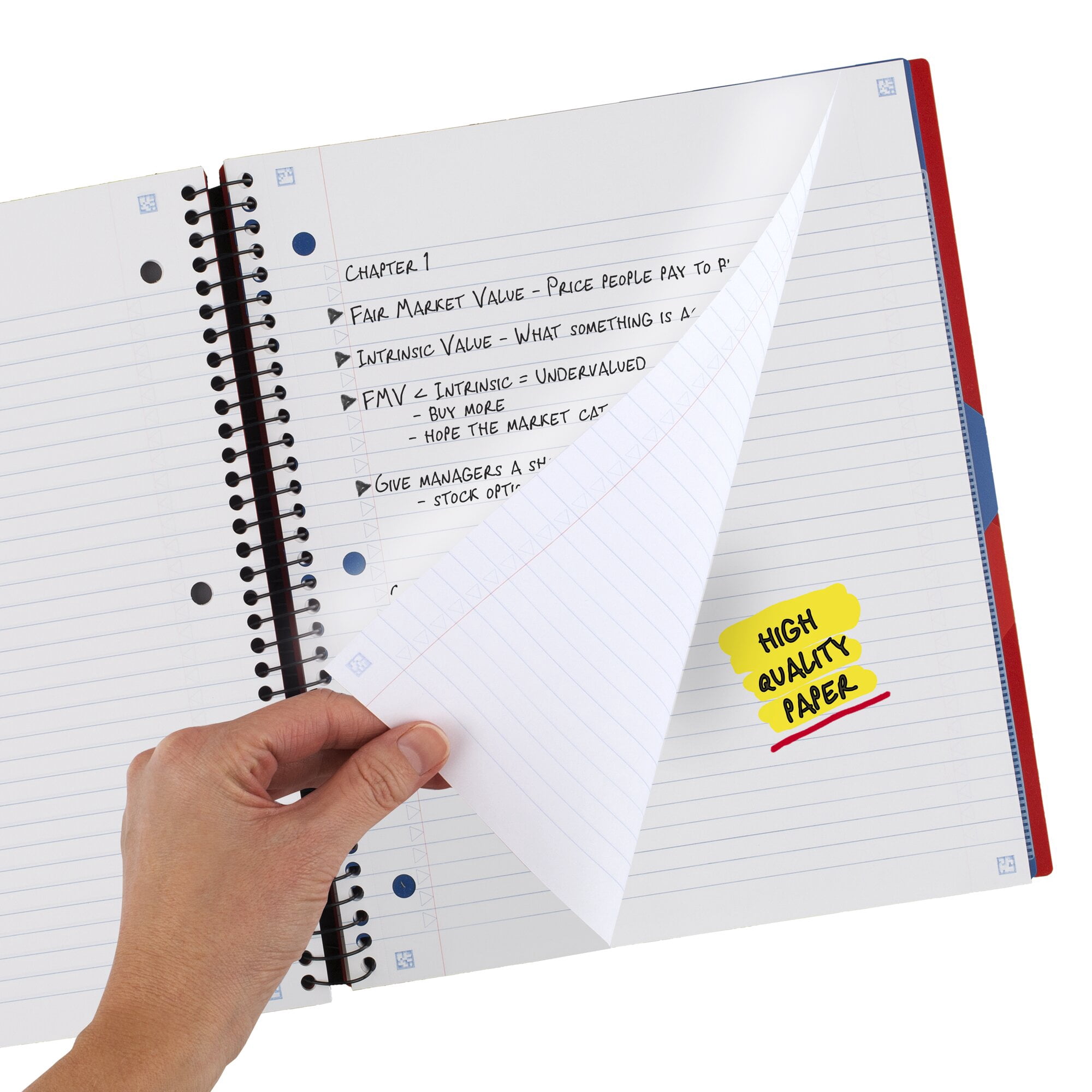Five Star Advance Spiral Notebook + Study App, 3 Subject, College Ruled, 8.5" x 11"