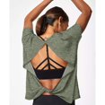 thumbnail image 4 of Womens Open Back Yoga Tops Short Sleeve Loose Fit Activewear Muscle Tops Workout, 4 of 4