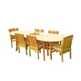 thumbnail image 3 of Grade-A Teak Dining Set: 6 Seater 7 Pc: 118" Oval Table And 6 Wave Stacking Arm Chairs Outdoor Patio WholesaleTeak #51WV2607, 3 of 7