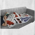 thumbnail image 6 of Heels and Dresses Soft Flannel Fleece Throw Blanket, Glamor Items for Women Attire Sunglasses Lingerie Cosmetics, Cozy Plush for Indoor and Outdoor Use, 50" x 60", Coral Lavender Black, by Ambesonne, 6 of 6