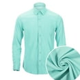 thumbnail image 2 of JTieacloth Long Sleeve Dress Shirts Combed Men's Long Sleeve Dress Shirt Striped Casual Formal Business Wear Slim Fit Comfortable Green, 2 of 6