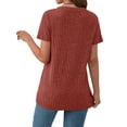 thumbnail image 4 of Fantaslook V Neck Tops for Women Short Sleeve Henry Shirts with Button Dressy Casual Summer Blouses Tops, 4 of 9