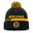 thumbnail image 1 of Boston Bruins Fanatics Authentic Pro Locker Room Beanie Cuff Pom Toque, 1 of 2