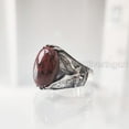 thumbnail image 2 of Mahogany Jasper Mans Ring, Natural Mahogany Jasper Ring, Eagle, Silver Jewelry, 925 Silver Ring, Birthday Gift, Heavy Mens Ring, Arabic Design, Ottoman Style Ring, Christmas, Turkey Mens Signet Ring, 2 of 8