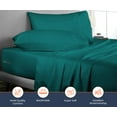 thumbnail image 2 of SGI Bedding Microfiber Made Bed Sheet Set - California King Size Sheets Microfiber Sheets Soft, Durable Sheets 15" Deep Teal, 2 of 7