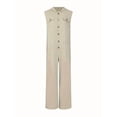 thumbnail image 4 of Sleeveless Hooded Linen Blend Jumpsuit for men, Vacation Beach Loose One Piece Outfit, 4 of 6