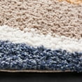 thumbnail image 3 of SAFAVIEH Calico Doroteja Striped Polyester Shag Area Rug, Taupe/Ivory, 6'7" x 6'7" Round, 3 of 8