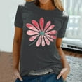 thumbnail image 2 of KIHOUT Nouveau Haut de Mode d'Été pour Femmes 2025, T-Shirt à Manches Courtes à Col Rond Décontracté à Imprimé Floral Gris Foncé TG, 2 of 5