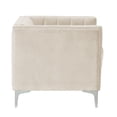 thumbnail image 5 of Morden Fort Contemporary Living Room Arm Chair Velvet Upholstered Small Couch Beige, 5 of 8