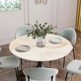 thumbnail image 5 of Marble Beige Round Tablecloth for 36-44 Inch Tables, Fitted Table Cover with Elastic Edge, Modern Abstract Ink Painting Luxury Waterproof Outdoor Table Cloth Protector for Patio Garden Dinner Picnic, 5 of 9