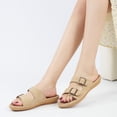 thumbnail image 5 of Ecetana Womens Flat Sandals Dressy Summer Comfortable Double Buckle Slip-On Slides Beach Shoes for Walking, 5 of 7