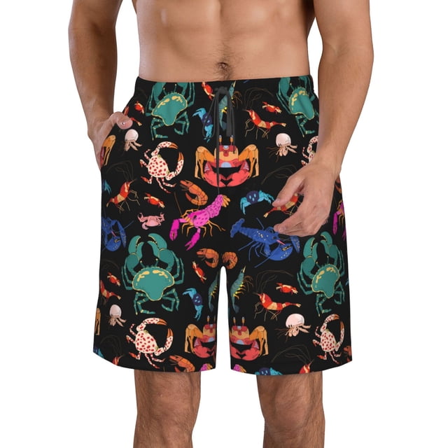 Fotbe Animals Under Water Trajes de Baño Estampados para Hombre, Shorts de Verano de Secado Rápido, Ropa de Playa, Bañadores-X-Large