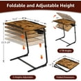 thumbnail image 2 of Folding TV Tray Adjustable Dinner - Trays for Eating On Couch Wooden Tables Mate Stand Foldable Desk with Cup Holder Portable, 2 of 9