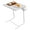 White, variant on TV Tray Table with Cup Holders, Portable C-Shaped Side Dinner Tray Table, Adjustable 6 Heights & 3 Tilt Angle for Living Room, Bedroom, Black