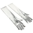 thumbnail image 4 of SWETRACE Style Shiny Wet Look Gloves Silver 1 Pair 17.29X3.34X0.12in, 4 of 7