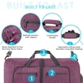 thumbnail image 3 of Bolsa de viaje Vomgomfom de 65 litros con compartimento para zapatos, color morado, 3 of 7