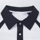 thumbnail image 4 of Blusa y camisa de manga corta con cuello vuelto para hombre, de algodón, con botones, informal, de color liso y bloques de color, con mangas raglán, 4 of 5