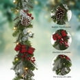 thumbnail image 3 of Pre-lit Christmas Garland, 9 ft Battery Operated Christmas Garland with 40 LED Lights, Ball Ornaments, Bow and Candy Cane, Xmas Garland for Indoor Home Winter Holiday Decoration (Lush Forest), 3 of 7