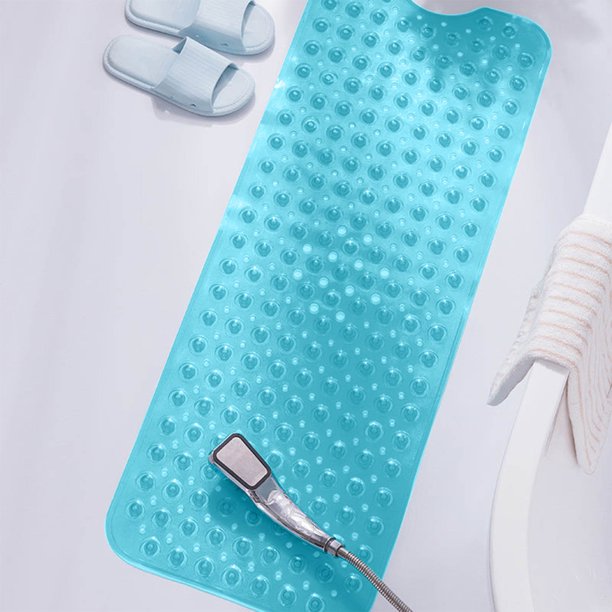 Fiudx Alfombrilla de Baño de Agarre Suave, Extra Larga, de Pvc Resistente, Apta para Niños Mayores, Lavable a Máquina, Ideal para Decorar El Baño.