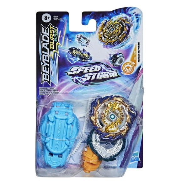 Beyblade Burst Surge, Trousse de départ avec toupie de compétition Speedstorm Mirage Fafnir F6 et lanceur
