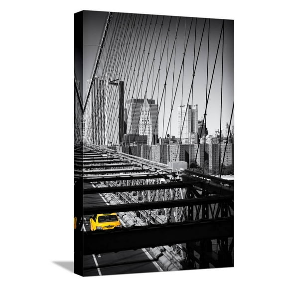 Taxi Cabs  Brooklyn Bridge  Yellow Cabs  Manhattan  New York City  United States, Transportation Stretched Canvas Wall Art by Philippe Hugonnard Sold by ArtCom