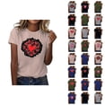 thumbnail image 1 of T-shirt Femme Saint-Valentin 2026 Mode Manches Courtes Col Rond Cœur Graphique, 1 of 4