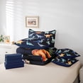 thumbnail image 5 of Manfei Colorful dinosaur 7 Pieces Bedding Comforter Set,Vintage Wild Animal Full Bedding Set,Orange Blue Black Fitted Sheet Flat Sheet For Boys,Super Cozy Room Decor Reversible, 5 of 7