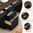 thumbnail image 4 of 80.9" Two Person Desk with Charging Station & 5 Storage Drawers – Industrial Farmhouse Home Office Computer Desk, 4 of 8