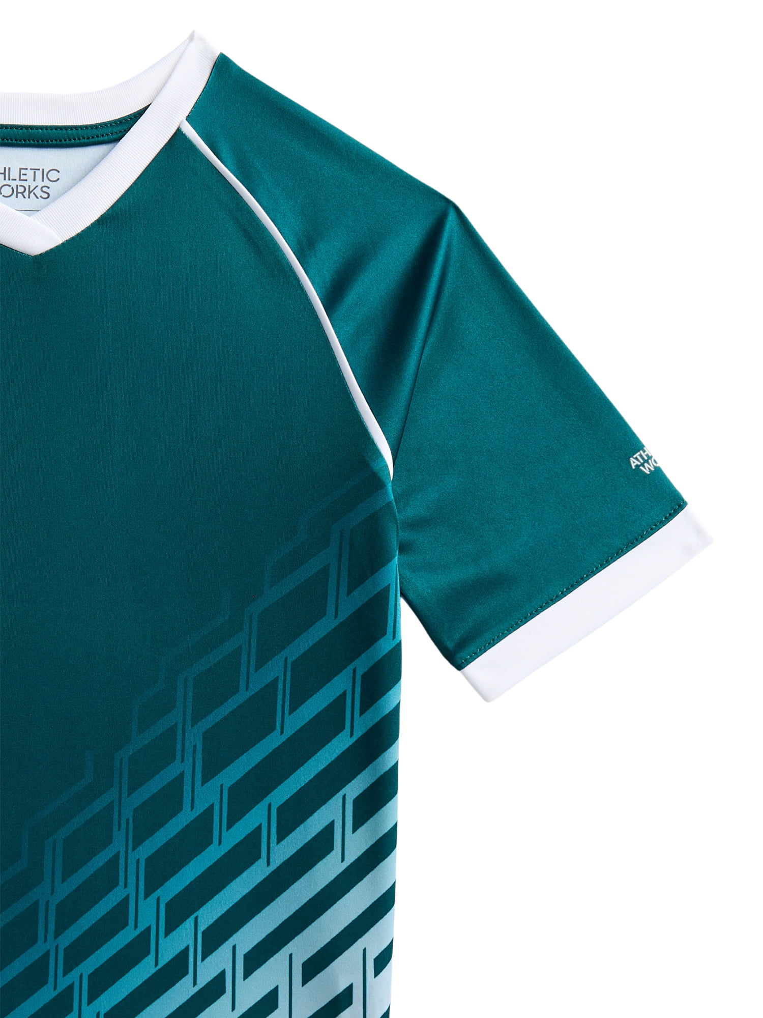 Athletic Works Boys Soccer Jersey Tee with Short Sleeves, Sizes XS-XXL