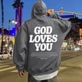 thumbnail image 3 of Jesus Hoodie for Men Loose Fit Zip Up Letter Print Long Sleeve Hoodies Casual Fall Winter Streetwear Graphic Hoodies for Men, 3 of 6