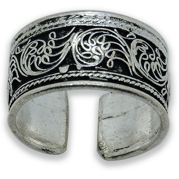 Handmade Tibetan Silver Adjustable Ring from Nepal (Flower, Adjustable)