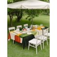 thumbnail image 5 of 60x84 Inch Outdoor Tablecloth with Umbrella Hole Zipper Rectangle Green Abstract Rectangular Tablecloths Outside Waterproof Geometric Simple Lines Vintage Art Patio Table Cloth Cover for Picnic Party, 5 of 8