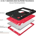 thumbnail image 4 of QJUHUNG Étui pour iPad 9e Génération Étui pour iPad 8e Génération Étui pour iPad 7e Gén. Étui iPad 10,2” 2021/2020/2019 3 en 1 Robuste Résistant Anti-Choc Étui de Protection avec Support Porte-Stylo Rose, 4 of 9