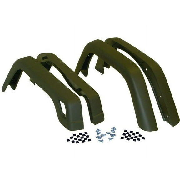 Front and Rear Fender Flare - Compatible with 1997 - 2006 Jeep Wrangler 1998 1999 2000 2001 2002 2003 2004 2005