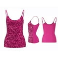 thumbnail image 4 of Pink Womens Tank Tops Dressy Casual, Polyester Women Undershirt, Sleeveless Womens Summer Tops, Summer Tank Tops for Women, Sequin Tops for Women Sexy Casual, Weekend Heart Sequin Cami Tops for Women, 4 of 4