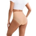 thumbnail image 3 of INNERSY Seamless High Waisted Underwear for Women No Show Stretch Panties Briefs 3 Pack(XL,Caramel Tone), 3 of 10