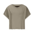 thumbnail image 4 of Women Open Back Workout Shirts Short Sleeve Backless Tops Casual Yoga Y2k Athletic Gym Slouchy Crop Running Tee Shirt, 4 of 5