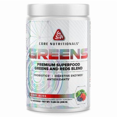 Core Nutritionals Greens Platinum Premium Superfood Greens and Reds Blend 30 Servings (Berry Bliss)